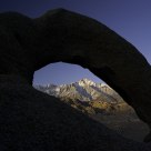Eye of the Alabama Arch and the Sierra Crest, at sunrise